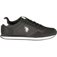 U.S. GRAND POLO Sneaker Schwarze Herren-Sportschuhe mit weißem Kontrast
