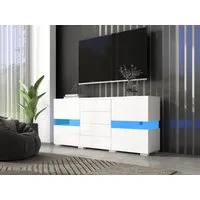 Odikalo TV-Schrank Hochglanz Weiß Sideboard Lagerung Schrank Anrichte Kombikommode