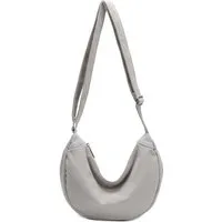 ITALYSHOP24 Schultertasche Damen Halbmond Tasche aus Cord Body Bag Umhängetasche CrossOver Urlaub, Crossbody Runde Cordtasche MOON Brust Slingtasche Freizeit Unisex Bag