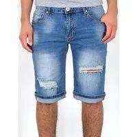 ESRA Jeansshorts Herren kurze Jeanshose mit Stretch Jeans Shorts Hose Herren Jeans Shorts Sommerhose kurze Jeans Herren Capri Jeans Stretch