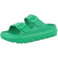 Ital-Design Damen Mules Strand Plateausandaletten (86192901) Flach Pantoletten in Grün