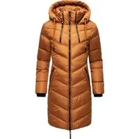 Marikoo Wintermantel Armasa modischer Damen Winter Steppmantel mit Kapuze