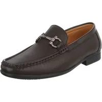 Coolwalk Herren Slipper Mocassin mit Schnalle für Alltag Slipper (91563809) Blockabsatz Slipper in Braun