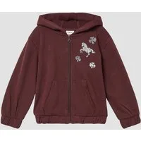 s.Oliver Sweatjacke Sweatshirt Jacke Sweatjacke mit Stickerei- und Pailetten-Details