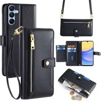 betterfon Handykette für Samsung Galaxy Leder Umhänge Hülle mit Kartenfächer, Hände frei – mit Silikonhülle & Schnur für flexiblen Alltag