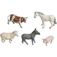 Playtive Spielfigur Playtive Tiere Spielfiguren 5-teilig Set naturgetreue Nachbildung