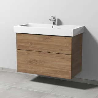 Sanipa 3way Waschtischunterbau zu Geberit iCon Waschtisch mit 2 Auszügen, Eiche-Kansas SM65259