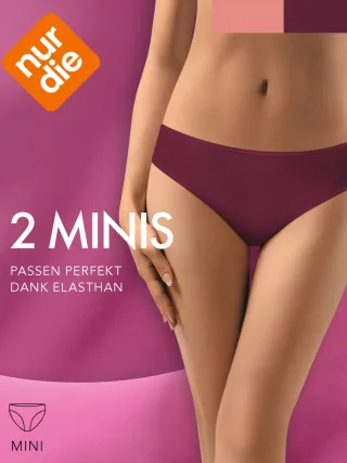 NUR DIE Damen Mini Slip 2er Pack