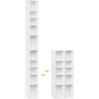 Woltu Bücherregal, 2-tlg., Aufbewahrungsregal mit 10 Fächern, CD-Ständer