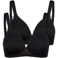 Naturana Bügelloser BH 2er Pack Basic (Spar-Set, 2-tlg) Schalen-BH ohne Bügel - Nahtlose Cups, Gepolsterte Entlastungsträger
