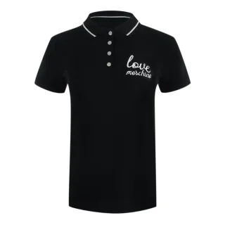 Schwarzes Poloshirt Mit Moschino-logo