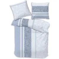 Träumschön Bettwäsche Premium Bettwäsche 135x200 - 80x80 cm Baumwolle, Ranken Hellblau, Baumwolle, 2 teilig, mit Reißverschluss, luftig und leicht Sommerbettwäsche