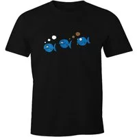 MoonWorks Print-Shirt Herren T-Shirt Fische lustig Fischfurz Fun-Shirt furzen Witz Scherz mit Print