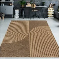 TeppichHome24 Outdoorteppich Moderner beige-brauner In- und Outdoor Teppich mit Bogenmuster, rechteckig