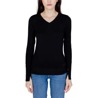 V-Ausschnitt Strickpullover mit langen Ärmeln
