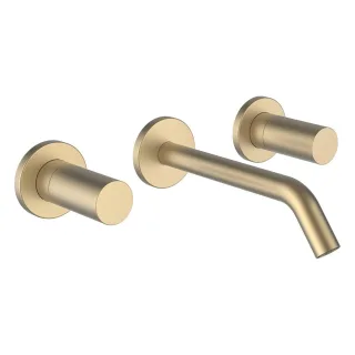 LAUFEN 3-Loch Waschtischmischer Unterputz Kartell LAUFEN Festauslauf Ausladung 175 mm PVD Blassgold H3123360831201