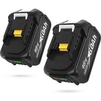 Athlix Ersatz Akku 6,0 Ah für Makita 18-V-Akku, 2er Set, BL1860, BL1850-Serie Akkupacks 6000 mAh (18 V), 2 Stück, 6000 mAh, 20 % längere Laufzeit
