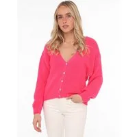 Zwillingsherz Strickjacke "Uni" One Size, Langarm, Knopfleiste, tiefer V-Ausschnitt, Wollanteil