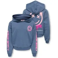 KIDS ONLY Kapuzensweatshirt KOGSMILE LIFE L/S HOOD UB SWT NOOS Baumwollmischung, loose fit