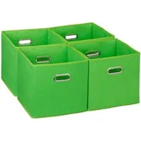 relaxdays Aufbewahrungsbox im 4er Set, grün