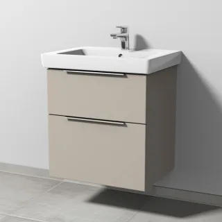 Sanipa 3way Waschtischunterbau zu Villeroy & Boch Subway 2.0 Waschtisch mit 2 Auszügen, Kaschmir-Mat UP6121U