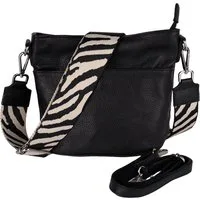 MIRROSI Umhängetasche Damen, Crossbody Bag, Echtleder Made in Italy (1 Tasche 2 Gurte oder Basic Version 1 Tasche 1 Gurt), 24x18x12cm (BXHXT)