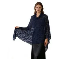 Cachito Modeschal Damen Spitzen Schal mit Strass & Blumenmuster, elegante Stola, (1-St), Leichte glitzernde Stola für Hochzeit, Abendkleid & festliche Anlässe