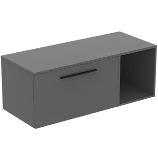Ideal Standard Möbel-Set 120cm i.life B 1 Auszug 1 off.Fach Gr.Schwarz Quarzgrau matt, T5758NG T5758NG