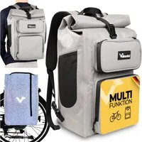 Valkental Gepäckträgertasche Gepäckträgertasche 2in1 Fahrradtasche mit Rucksackfunktion UrbanX (mit Rucksackfunktion und abschließbarer Halterung), 100 % wasserdicht & reflektierend, 28 L