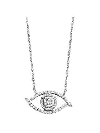 Julie Julsen Collier 925 Silber rhodiniert Auge Zirkonia weiß