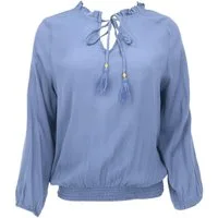 Guru-Shop Longbluse Schlupfpbluse Boho chic, luftige Langarmbluse -.. alternative Bekleidung