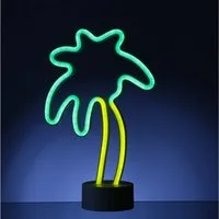 SATISFIRE LED Dekolicht LED Neonlicht Palme gelb grün Neonschild Leuchtfigur Batterie USB 30cm, LED Classic, mehrfarbig / bunt
