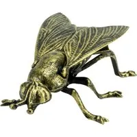 meytrade Aschenbecher Ascher Schildkröte, Fliege, Spinne mit Deckel Metall antik gold, animal