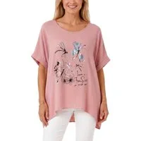 dy_mode Kurzarmshirt Damen Oversize Tunika Sommer Bluse mit Glitzer Shirtbluse Fledermausärmeln, Oversize, mit Glitzer-Steinchen