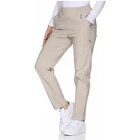 OriginalYou Schlupfhose Damen Stoffhose leichte Stretchhose Freizeithose mit elastischem Bund, farblich abgesetzte Taschen