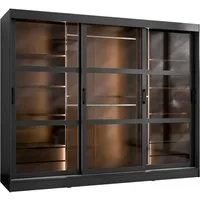 MIRJAN24 Kleiderschrank Norilo 250 (mit drei Schiebetüren) vier Schubladen, 250x65x203 cm
