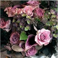 ti-flair Papierserviette, Servietten Papier 33x33cm 3-lagig Rosen 20 Stück Rosa / Schwarz