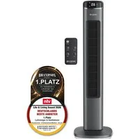Brandson Turmventilator mit Fernbedienung, Timer, Oszillation, leiser Lüfter, Nacht Modus, Sieger Life & Living Award 2026, 6 Geschwindigkeitsstufen, Display