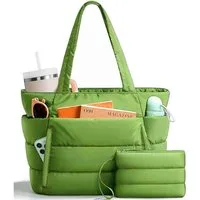 nsihing Umhängetasche Handtasche Damen Shopper Schultertasche Damen Tote Bag, Puffer-Tragetasche für Damen, leichte, bauschige Arbeitshandtasche