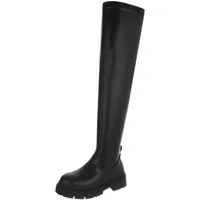 Ital-Design Elegante Overkneestiefel mit robuster Sohle für Damen Plateaustiefel (90515066) Blockabsatz Overknees in Schwarz