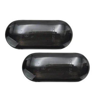 2x Premium Seitenblinker Blinker in Schwarz / Smoke für Seat Leon 1M Ibiza 6K Cordoba Toledo Alhambra Arosa