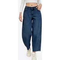 Imily Bela Loose-fit-Jeans Damen Ballonjeans mit Waschungseffekt (Packung, 1-tlg., 1per-Pack) 5-Pocket-Style