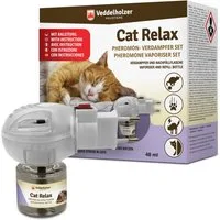 Veddelholzer Katzen-Spielspray Relax Cat Pheromone Katzen Diffusor Set Beruhigungsmittel für Katzen (Verdampfer + 45ml Flakon, 1-St., Entspannungs & Anti Stress Mittel), für Katzen urinieren verhindern gegen kratzen