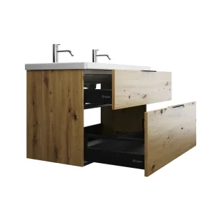 Burgbad Keramik Waschtisch-Set Eqio Eiche Dekor Urban/Alpinweiss, SEYR103F5662C0001 SEYR103F5662C0001
