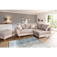 Home affaire Ecksofa Rice L-Form, B: 223 cm - OTTO. Verlässliche Qualität., Set: Sofa & Hocker, 3 Zierkissen, Federkern