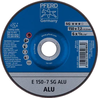 PFERD TOOLS Schruppscheibe E Leistungslinie SG ALU für Alu - 62215717