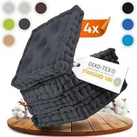 Gräfenstayn Sitzkissen 4er Set 40x40 cm mit 8 cm Polsterung aus 100 % Baumwolle -, robustes Sitzkissen für Indoor & Outdoor, bequemes Bodenkissen