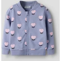 Name It Sweatjacke NMFOLINIAS LS SWE CARD BRU PB Baumwolle, Alloverdruck