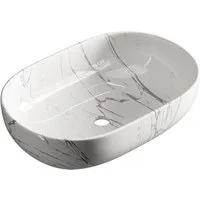 Planetmöbel Aufsatzwaschbecken Aquil Deluxe Badezimmer Waschbecken 60 cm oval für Waschtisch