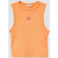 s.Oliver Muskelshirt T-Shirt Slim-Fit-Top aus Rippware mit Stickerei
